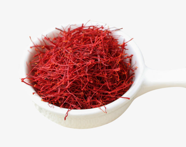 Saffron threads in a bowl